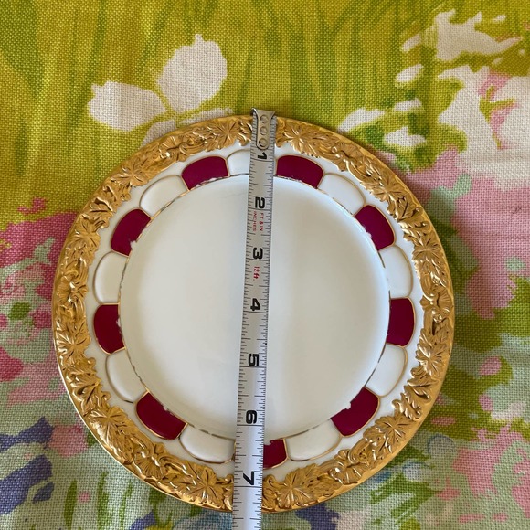 Vintage Meissen dessert plate rare golden Pink and Gold - Picture 7 of 11